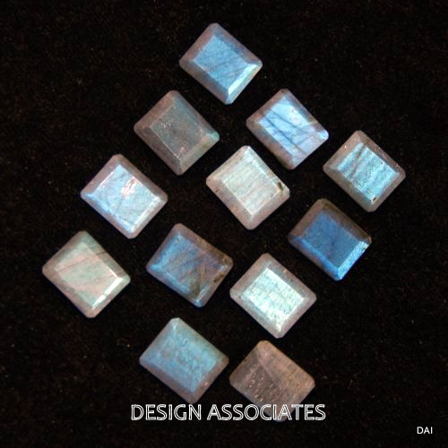 8X6 MM EMERALD CUT LABRADORITE RAINBOW EFFECT 2 PC SET