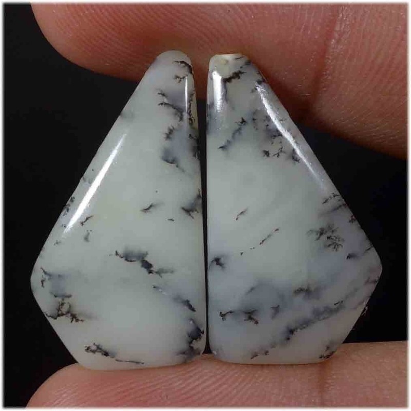 19.55 Cts 100% Usual Dendrite Opal Fancy Cabochon Match Pair Loose Gemstone 00