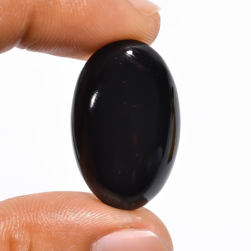 Natural Black Onyx Gemstone Oval Shape 25 Cts