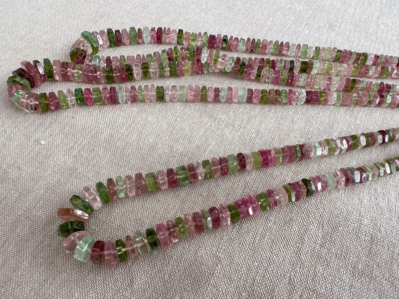 Tourmaline Faceted Bolts, AAA Grade, Rare Find