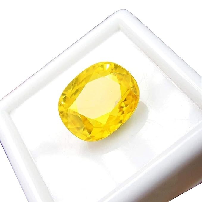 11.00 Ratti 10.25 Carat Cultured Yellow Sapphire Gemstone Certified Cultured