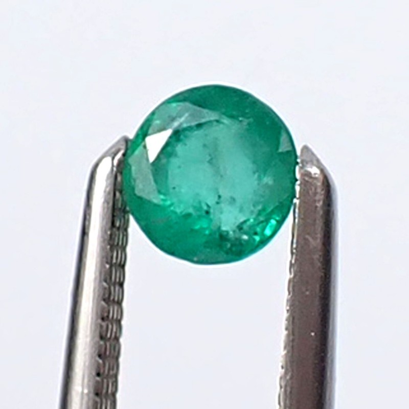0.54ct Round 3.90mm Qty 2 Pieces Good Green Natural Emerald Gemstone E2R6 gallery
