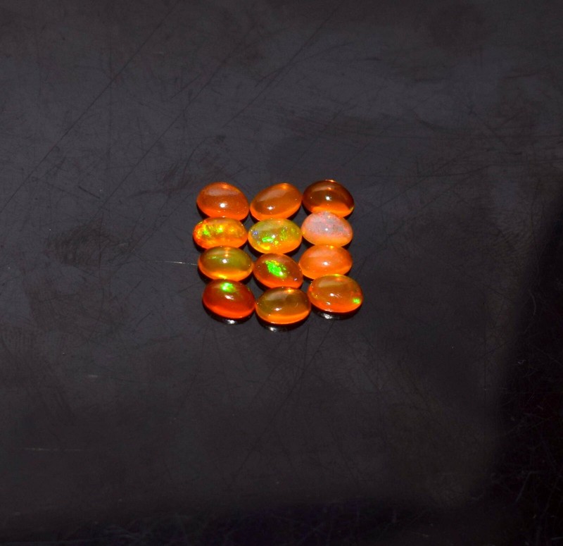 12Pcs 4x6MM Natural Ethiopian Opal Wello Fire Opal Lose Gemstone Cabochon S3149