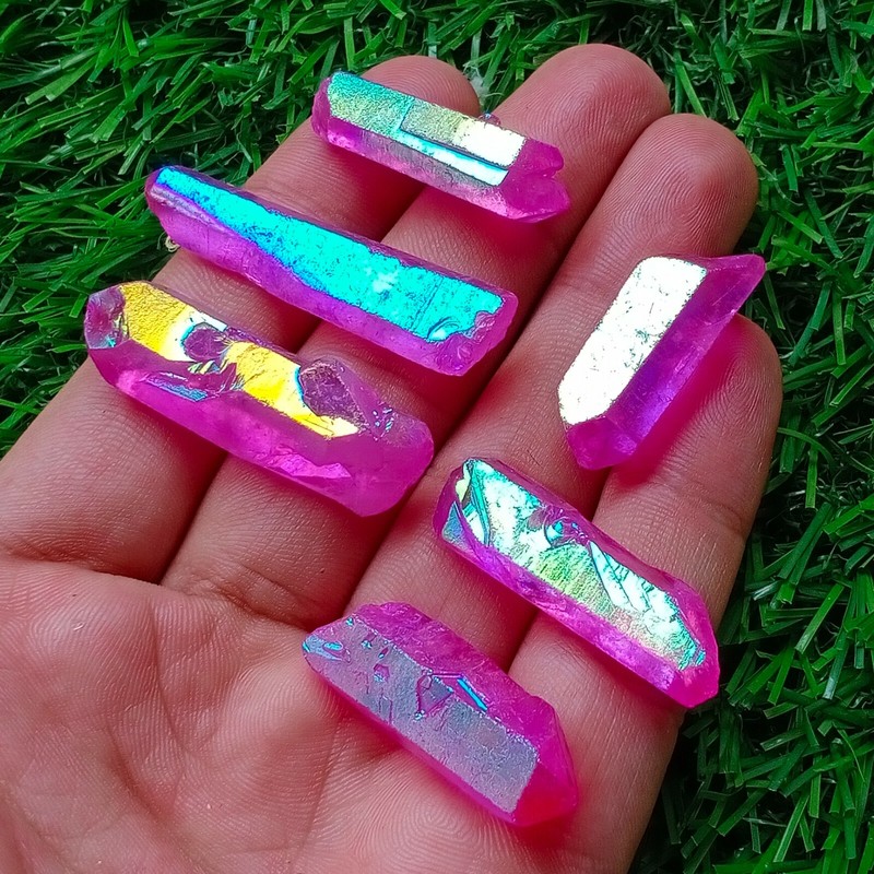 Aura Quartz Loose Gemstone 15X5 To 40X10mm Approx Quartz Pencil Jewelry Making