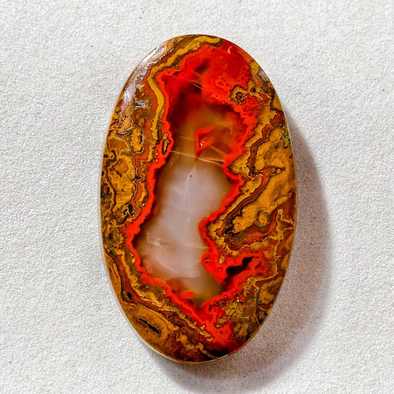 37 Cts Natural Moroccan Seam Agate Cabochon Gemstone 34.4X20.9X5.8 MM