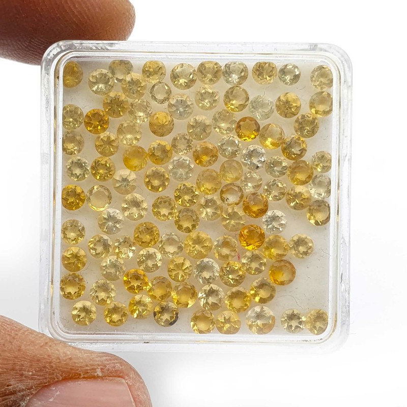 Natural Citrine Round Cut 20 CT Lot 3 MM 190 Pcs (Approx) gallery