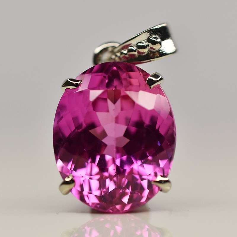 26.95 Ct Pink Tourmaline 925 Sterling Silver Natural Pendant CERTIFIED Gemstone gallery