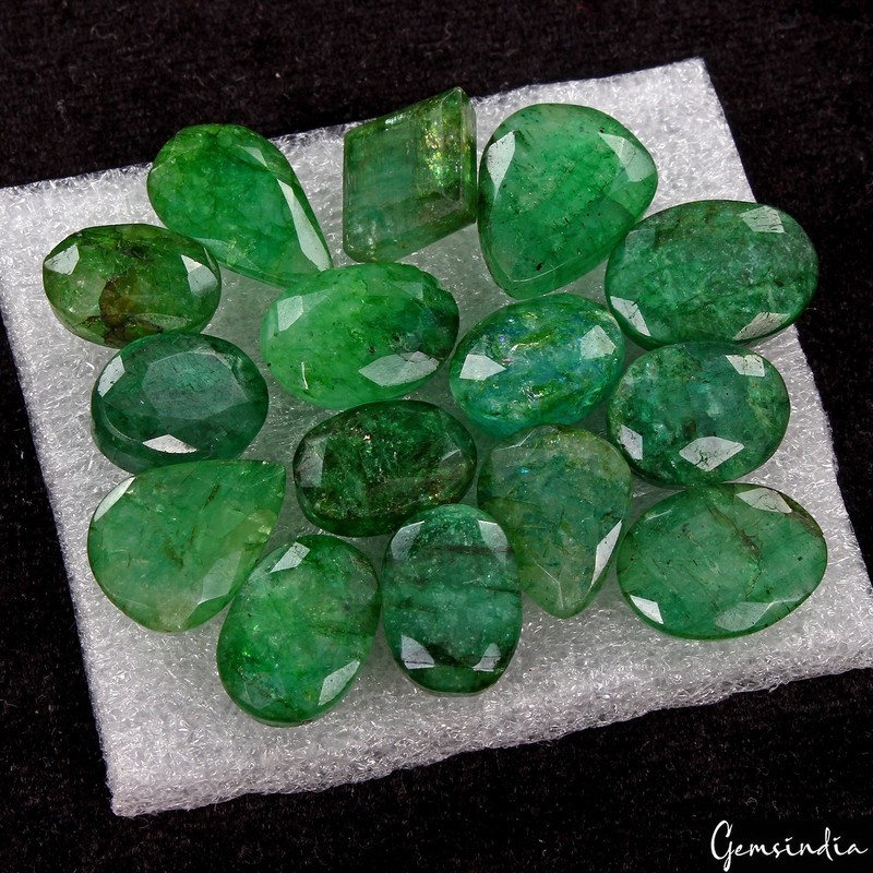 150.00 Cts Natural Blue Green Emerald Mix Faceted Gems Lot 15 Pcs For Jewelry gallery