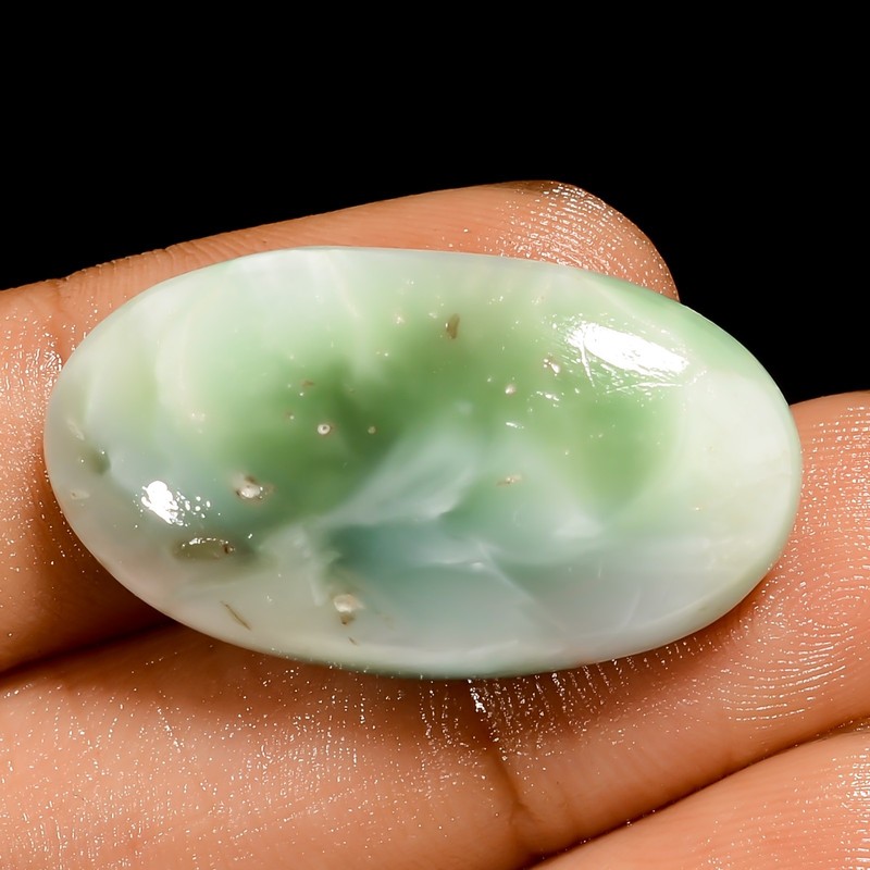 Natural Hemimorphite Loose Gemstone Green Oval Shape Cabochon 28 Ct 30X17X6 mm
