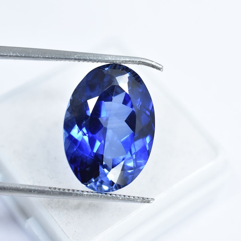 Blue Tanzanite 12.4 Ct Natural Certified Oval Cut Beautiful Loose Gemstone gallery