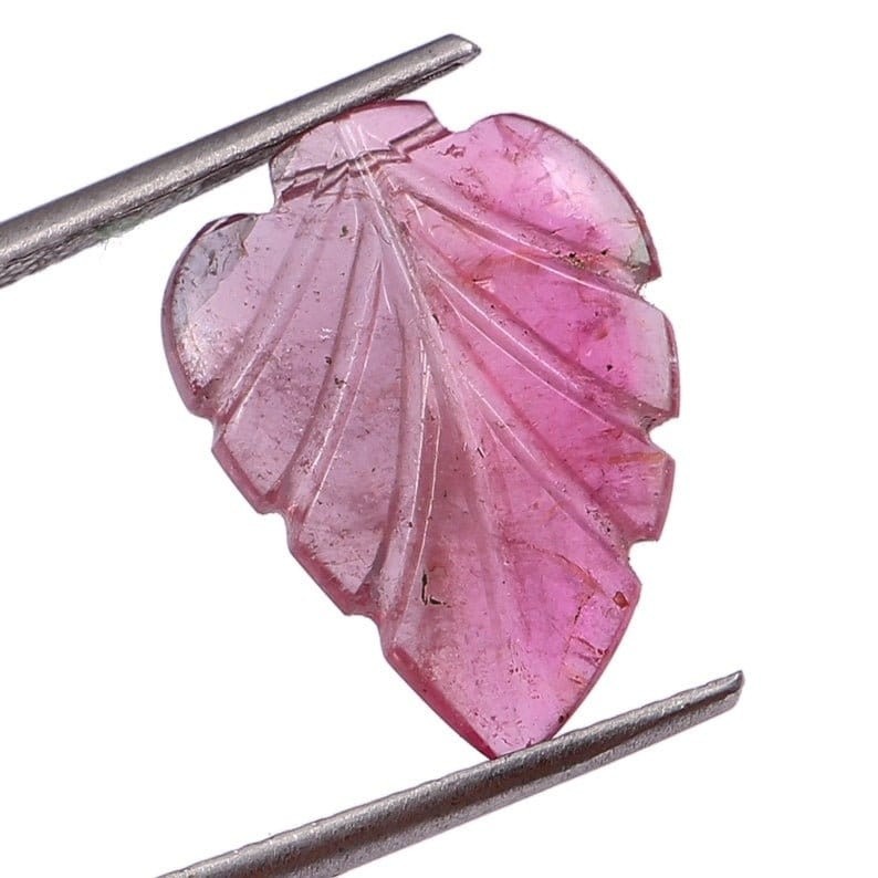 Loose Gemstone Natural Hand Carved Bio Tourmaline Leaf Gemstone A91