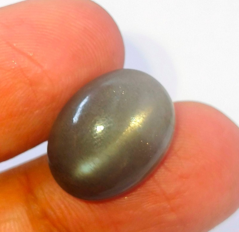 Natural Gray Sunstone Cats Eye Oval Cabochon Loose Gemstone Y22-1