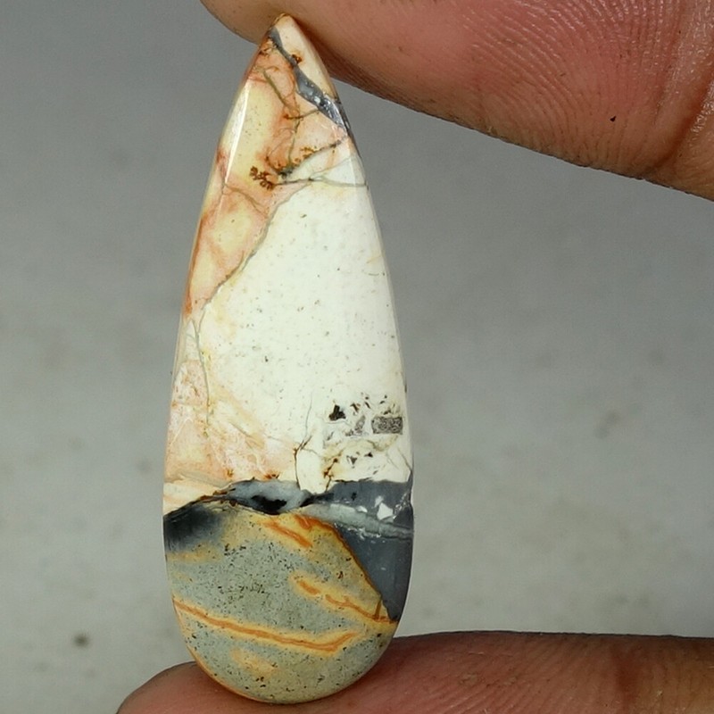 100% Natural Maligano Jasper Pear Cab Loose Gemstones 15.50Cts 12x 34x 04mm