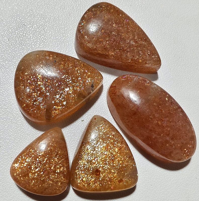 5 Pcs Lot 74 Cts Natural Sunstone Cabochon Gemstone 1