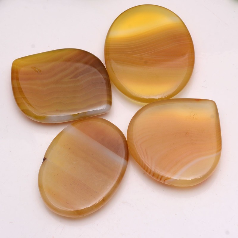 Set Of 4 Pcs Natural Onyx 37mm-43mm Cabochon Untreated Huge Loose Gemstones Lot gallery