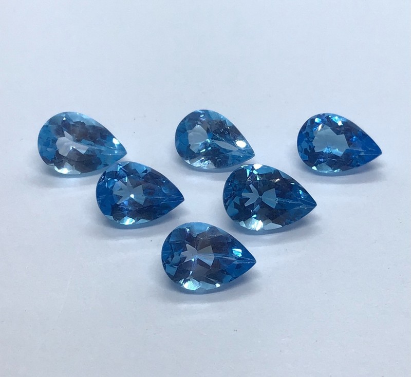 Natural AAA Swiss Blue Topaz Pear Cut Loose Gemstone For Making All Type Jewelry