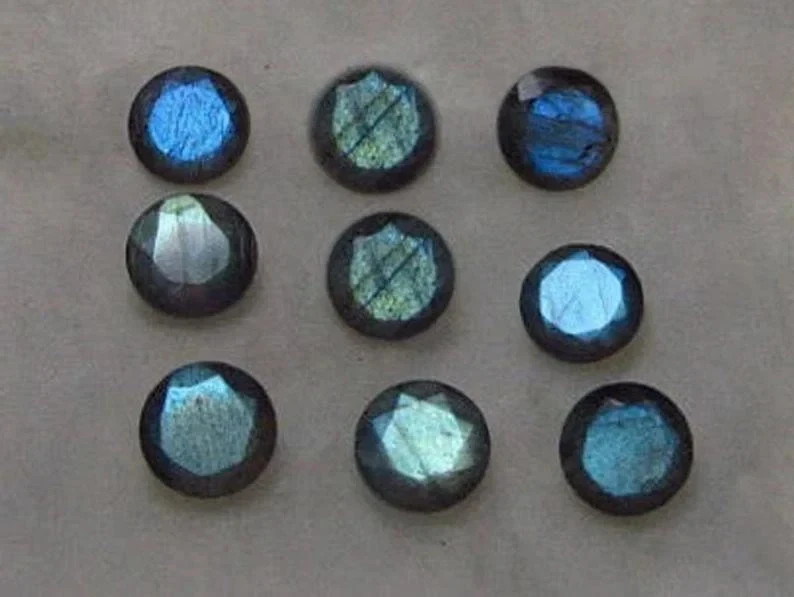 AAA+ Natural Top Quality Labradorite Faceted Round Shape Loose Gemstone