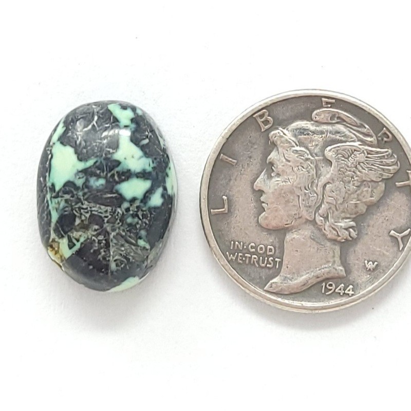 Natural New Lander Variscite Oval Single Cabochon 7.4 Carats Hand Cut