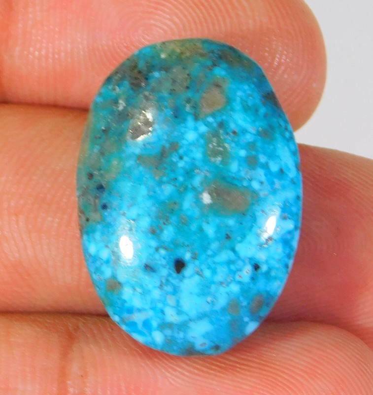 SUPERB NATURAL BLUE TURQUOISE OVAL CABOCHON GEMSTONE 26x18x9 MM 33.CT CV=0349
