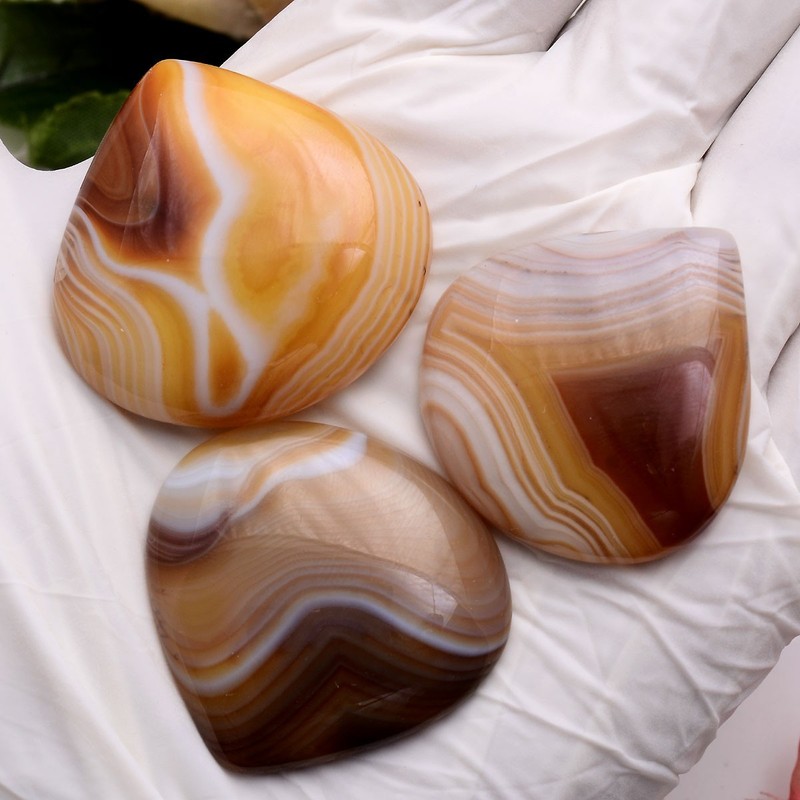 3 Pcs Natural Onyx 37mm-40mm Pear Cabochon Untreated Huge Loose Gemstones Lot gallery