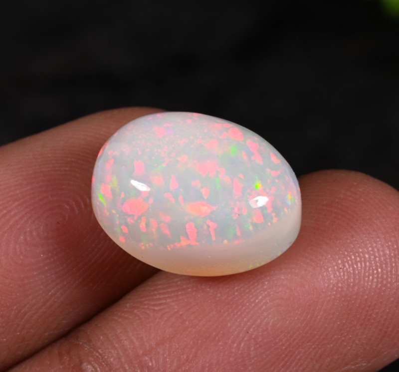 7.40 Ct Natural Ethiopian Fire Opal Cabochon Loose Gemstone 15x12x7 mm Video