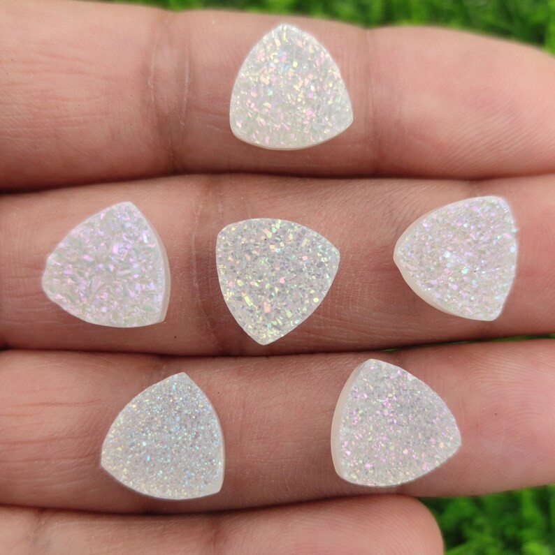 Natural Titanium Agate Druzy Quartz Gemstone Pendant Supply Trillion Drusy gallery