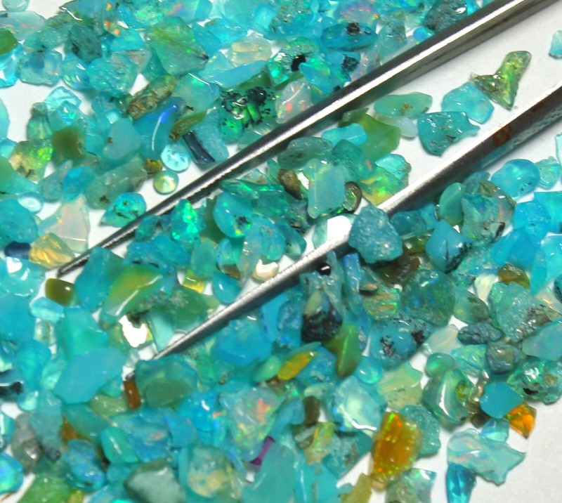 100 Pcs Lot AAA Natural Multi Flash Ethiopian Opal Rough Welo Fire Opal Stone