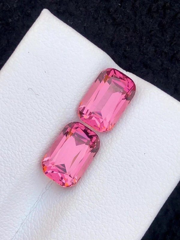 20 Ct 1 Pair Certified Natural Paraiba Pink Tourmaline Loose Cushion Gemstone