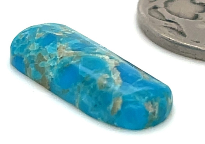 "Genuine Handmade Blue Kingman Turquoise Oval Bar Cabochon - 5.8cts" gallery