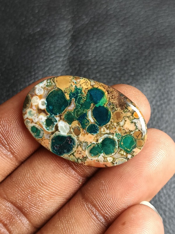 34 Cts. Natural Turquoise Cobra jasper, Turquoise color Cabochon Loose Gemstone. gallery