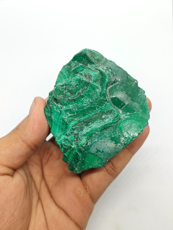 Natural Malachite Massive Lined Pattern Rough Chunk 1625 Carats