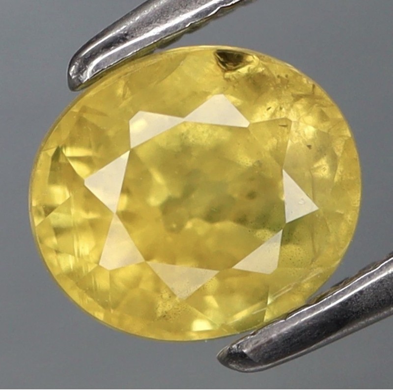 1.23Ct. Natural Yellow Madagascar Sapphire Good Luster! Heated