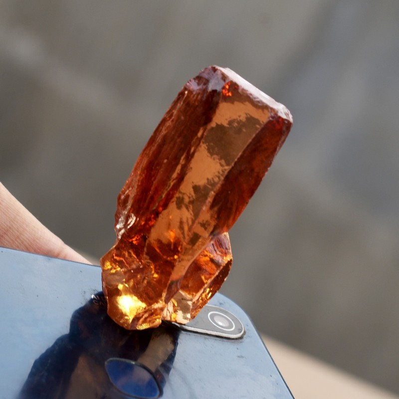 Uncut Rough 91 Carat Gemstone Natural Orange Sapphire CERTIFIED Raw Rough