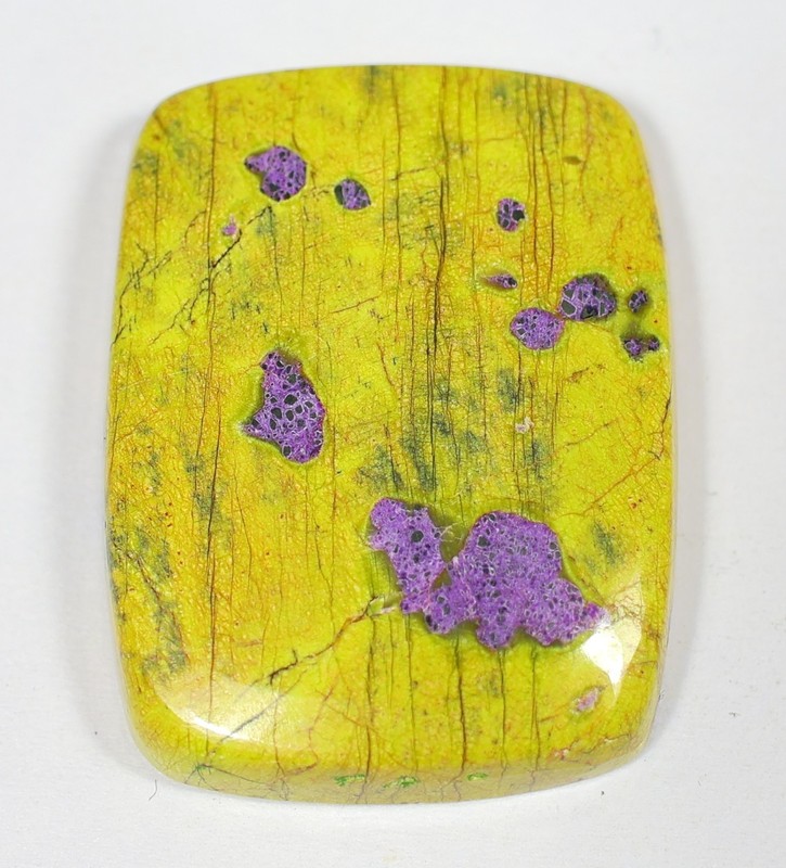 65 Ct 7X27X35 mm Natural Purple Green Atlantisite Fancy Cabochon Gemstone KN-58