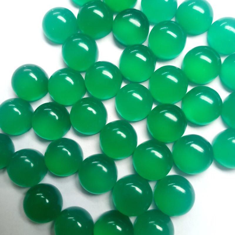 Natural Green Onyx Round Cabochon Size 11x11mm To 20x20mm Onyx Loose Gemstone