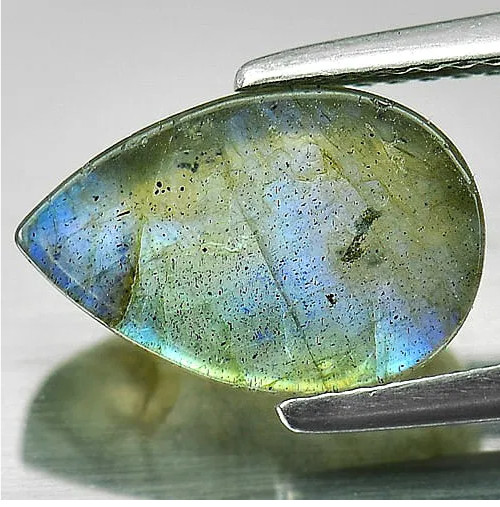 MultiColor Labradorite 3.53 Ct. Pear Cabochon Shape 12.3 x 8.2Mm Gemstone Canada gallery