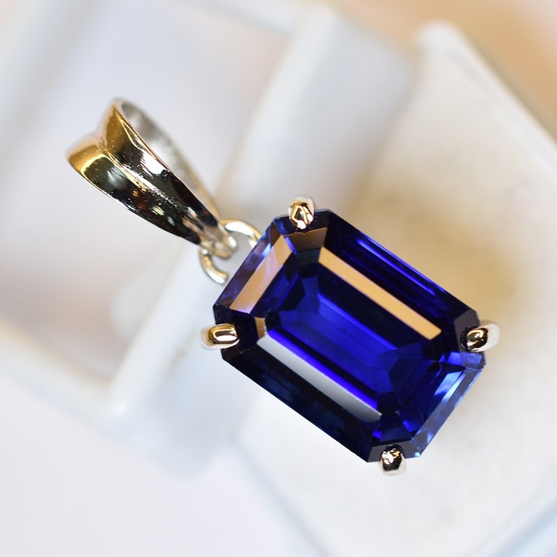 Blue Tanzanite 21 Ct Certified Natural 925 Sterling Silver Pendant Gemstone gallery