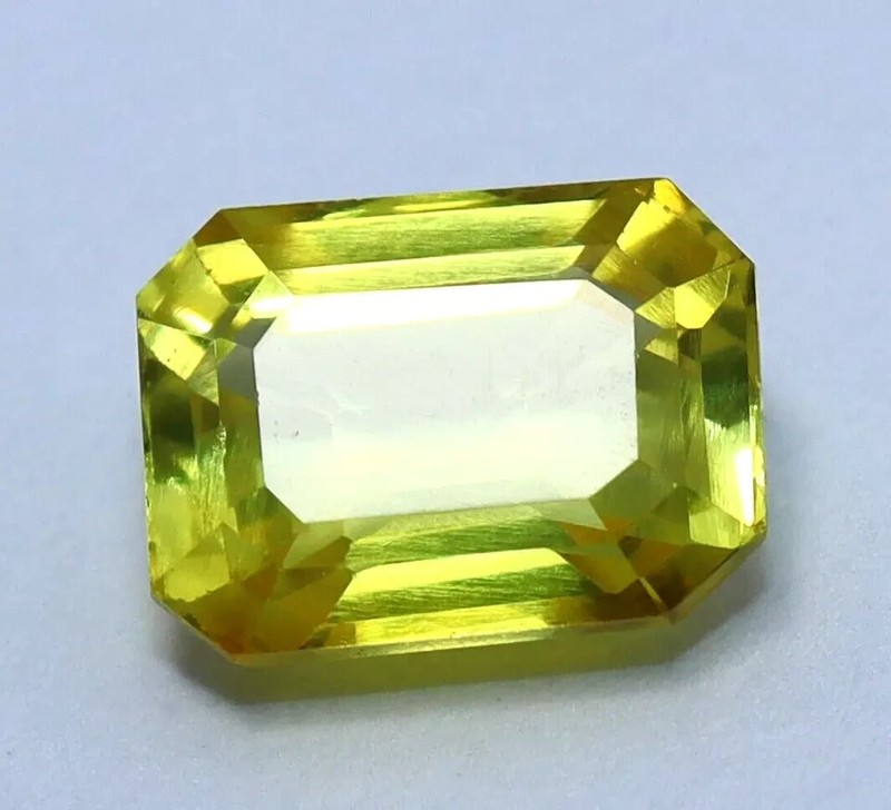 Natural Ceylon 8.90 Ct Yellow Sapphire Emerald Cut Certified Rare Loose Gemstone gallery