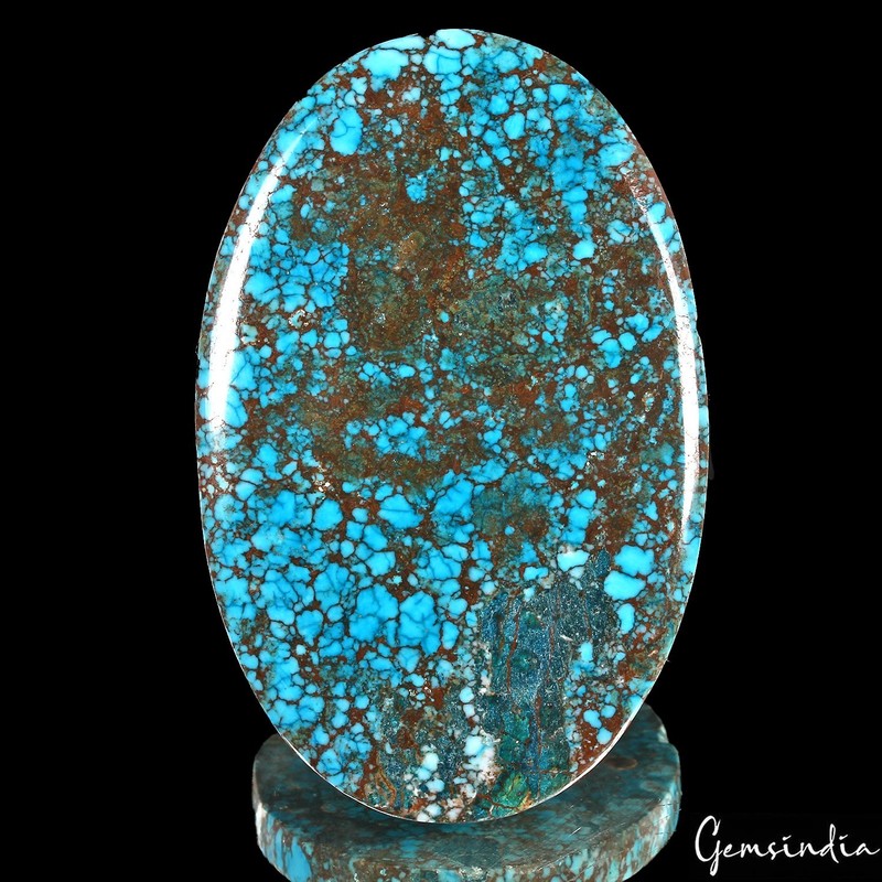 400 Ct Natural USA Arizona Spiderweb Blue Turquoise Oval Cab Loose Huge Size Gem