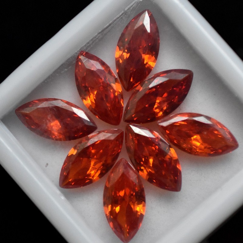 15 Pcs 10x5 mm Natural Orange Sapphire Marquise Cut Lot CERTIFIED Gems Free Gift gallery