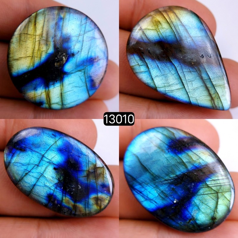 4 Pcs 157 Cts Natural Labradorite Loose Cabochon Gemstone 31×19-32x23mm #R-13010