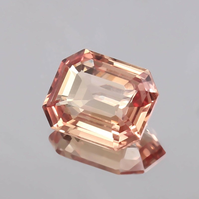 9.70 Ct Natural Flawless Ceylon Padparadscha Sapphire Radiant Cut Loose Gemstone gallery