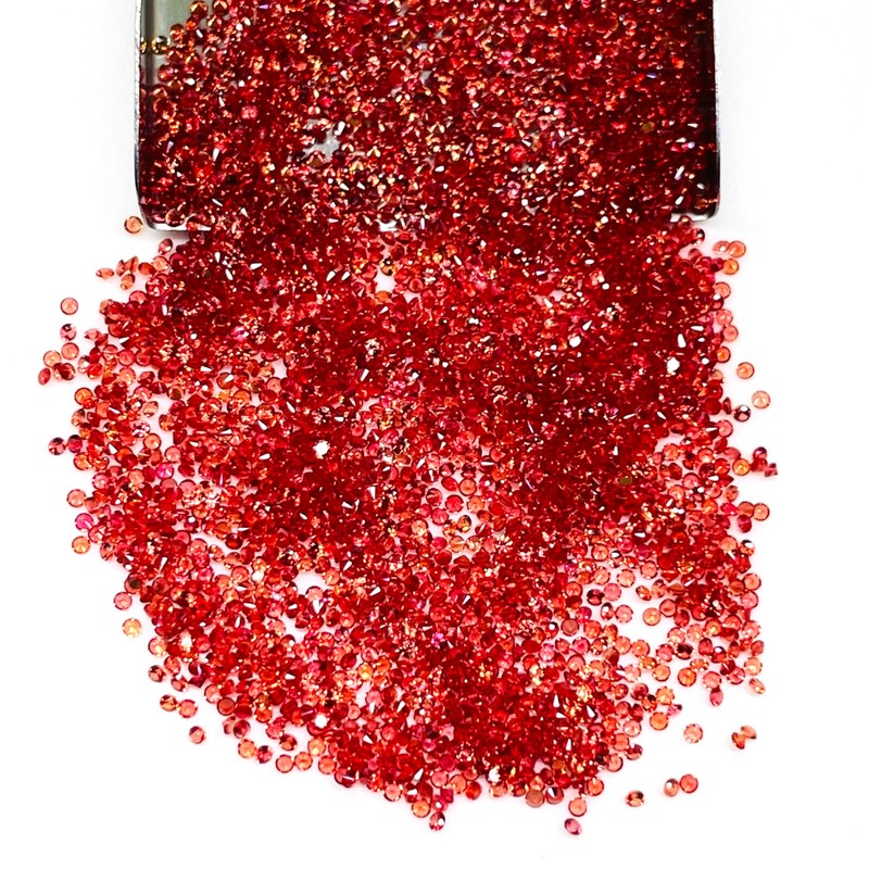 VVS 50 Pcs Natural Red Sapphire 1mm Round Diamond Cut Loose Gemstones Lot gallery