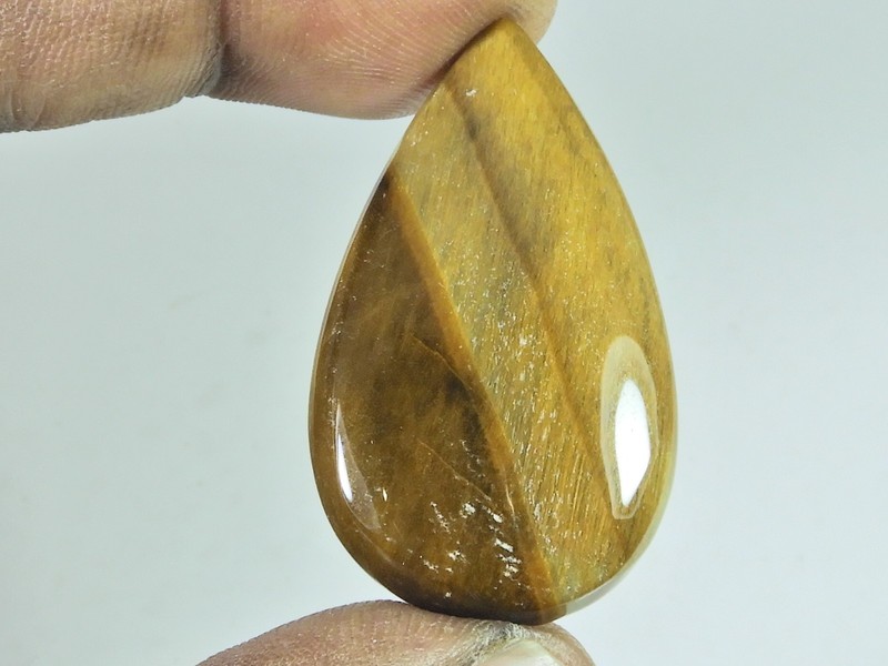 24X41X06 MM Natural Tiger Eye Pear Cabochon Loose Gemstone 49Cts.
