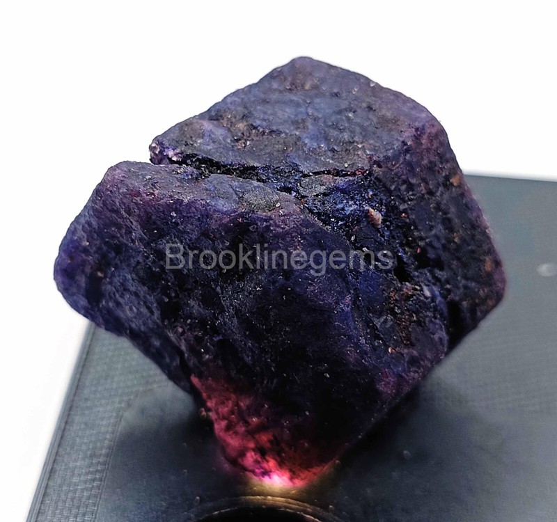 Dyed NATURAL CERTIFIED 170-190 CT ROUGH BLUE SAPPHIRE CHAKRI LOOSE GEMSTONE EKQ gallery