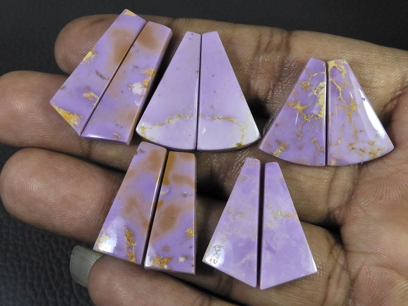 80Cts.Natural Phosphosiderite Matched Pair Fancy Cabachon Gemstone 5Pair Lot