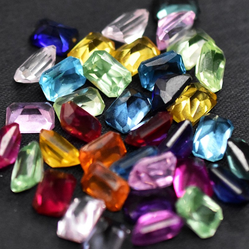 2.40 Ct Natural Sapphire Emerald Cut Certified7x5 mm Lot Mix Color Gemstone