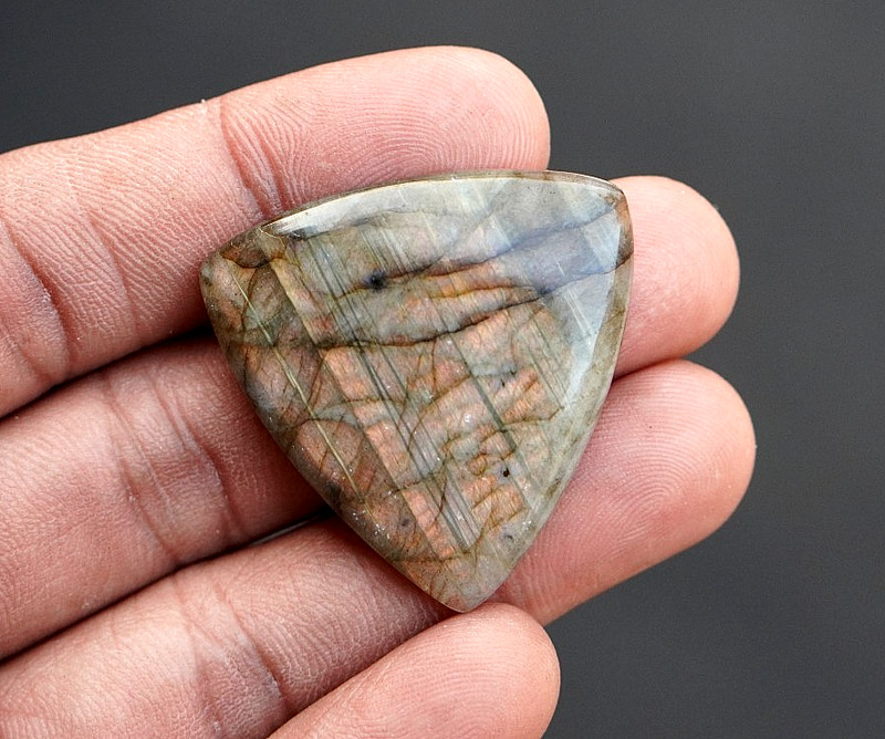 70 Ct Natural Labradorite Trillion Cabochon Loose Gemstone 36x36x7 mm Jewelry