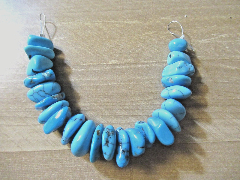 SLEEPING BEAUTY TURQUOISE 5 INCH STRAND DRILLED 9mm X 8mm TO 16mm X 14mm #526 gallery