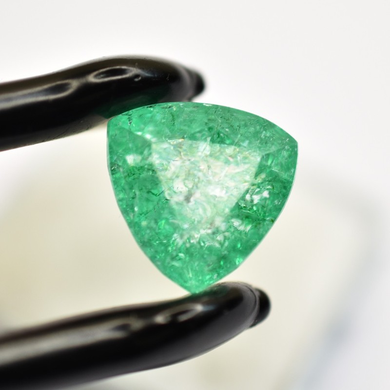 Natural Green Emerald TRILLION Shape 9 Ct Certified STUNNING Loose Gemstone